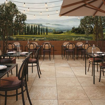 Carrelage de sol extérieur TRAVERTINO ép 20 mm 60 x 60 cm rectifié paquet de 0.72 m²