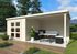 Abri de jardin en bois avec pergola 8,7 m² Lya 1 - ép.28 mm - 19,6 m² hors-tout - Livraison à domicile incluse - WHITE WOOD