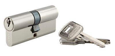 Cylindre de serrure double entrée 40 x 40 mm STD nickelé 3 clés THIRARD