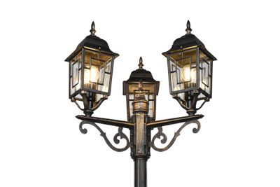 Lampadaire extérieur E27 200cm Volturno rouille IP44 3x60W - TRIO