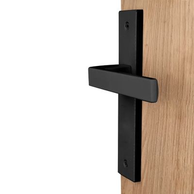 Poignées de porte sur plaques sans trou Loft noir mat ALPERTEC
