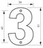 Chiffre 3 à visser hauteur 51 mm laiton THIRARD