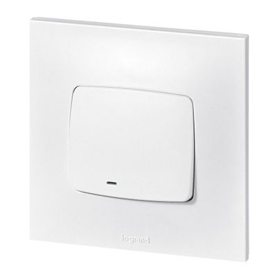 Interrupteur va-et-vient lumineux encastrable 10A complet Blanc - Neptune LEGRAND