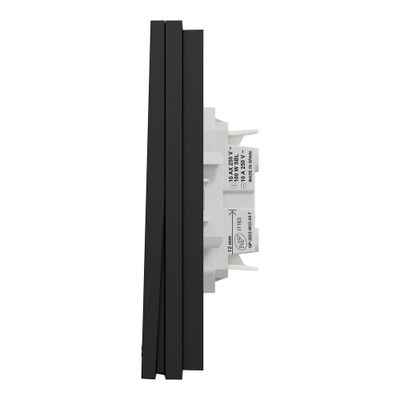 Interrupteur va-et-vient ou poussoir avec plaque intégrale Odace 2025 noir - SCHNEIDER ELECTRIC
