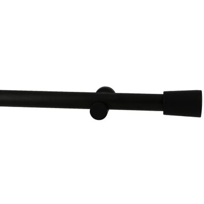 Kit tringle à rideaux en bois 2 m diam 28 mm Finition Noir mat - MOBOIS