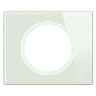 Plaque de finition 1 poste Verre opale blanc - Céliane LEGRAND