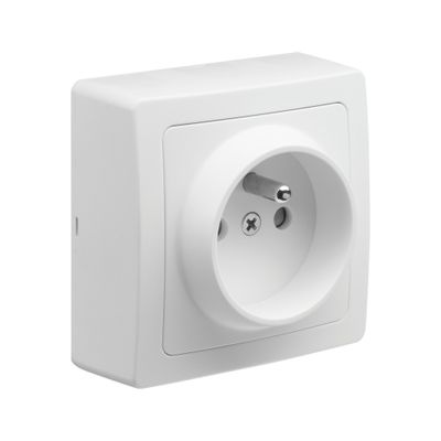 Prise 2 pôles + terre en saillie Blok blanc - DEBFLEX