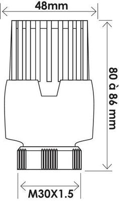 Tête de radiateur thermostatique haute performance à dilatation de liquide VT0,5 - SOMATHERM