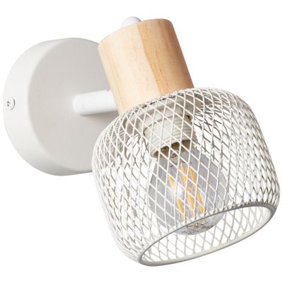 Spot GIADA E14 28W blanc et bois - BRILLIANT