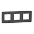 Plaque de finition 3 postes chocolat/ anthracite - Unica studio SCHNEIDER ELECTRIC