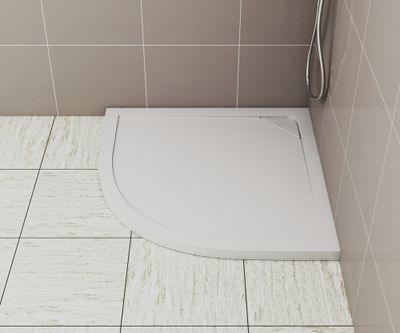 Receveur de douche 1/4 de cercle 90x90 cm résine blanc brillant Island - OCEA