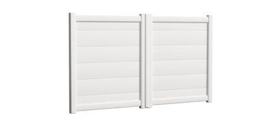 Portillon battant aluminium ENZO l.1,00 x H.1,75 m blanc  - PREFALU