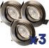 Spots LED encastrables GU10 orientables lumière blanc chaud Acier par 3 - Saphyr ARLUX