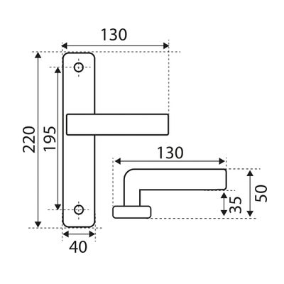 Poignées de porte Joffrin laiton satiné à cylindre LINEA BERTOMANI