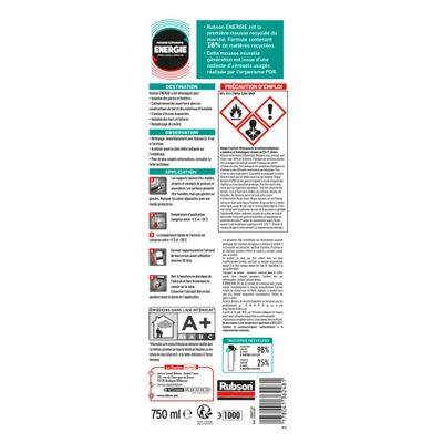 Mousse Expansive Energie Aérosol 750ml RUBSON