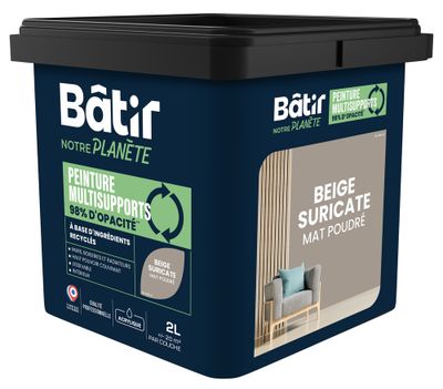 Peinture multi supports mat beige suricate 2 L - BATIR NOTRE PLANETE