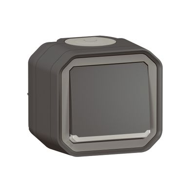 Bouton poussoir étanche IP55 avec voyant lumineux en saillie Anthracite - Plexo LEGRAND