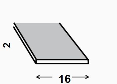 Profilé plat acier étiré 16 x 2 mm 1 m CQFD
