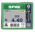 Vis tête fraisée PZ 4 x 40 mm par 200 SPAX