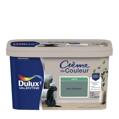 Peinture crème de couleur Vert Céladon Satin 2,5 L - DULUX VALENTINE