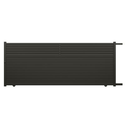 Portail coulissant aluminium JASMIN l.4,10 x H.1,634 m gris quartz livraison directe à domicile GARDEN GATE