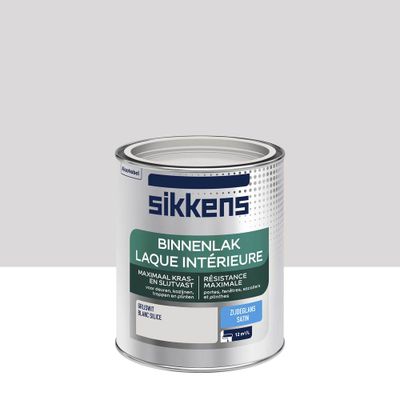 Peinture Laque intérieure blanc silice satin 0,75 L - SIKKENS