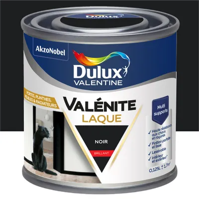 Peinture Boiseries Laque Acrylique Valénite Noir Brillant 125 mL- DULUX VALENTINE