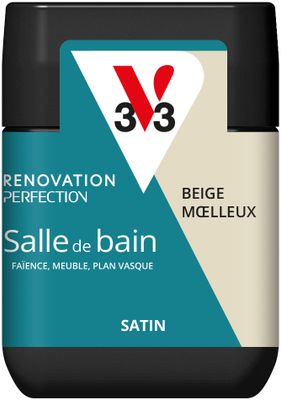 Peinture de rénovation pour salle de bain beige moelleux finition satinée 75 ml - V33