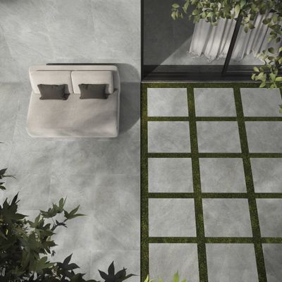 Carrelage de sol extérieur gris MINAS ép 20 mm 60,4 x 60,4 cm rectifié paquet de 0,73 m²