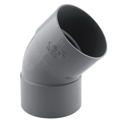 Coude PVC évacuation 45° femelle/femelle Ø80 - FITT