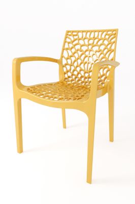 Fauteuil de jardin GRUVYER polypropylène jaune moutarde - GRANDSOLEIL