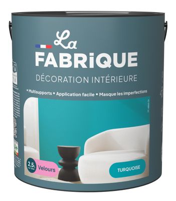 Peinture multi-support velours turquoise 2,5 L - LA FABRIQUE