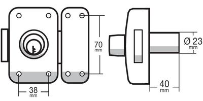 Verrou de porte d'entrée Apache à cylindre double entrée 40 mm doré 3 clés THIRARD