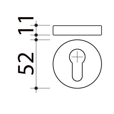 Rosaces de portes rondes à cylindre Mira blanc mat 52 mm ALPERTEC