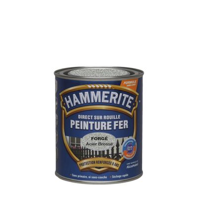 Peinture fer extérieur direct sur rouille Forgé Acier Brossé 0,75 L - HAMMERITE