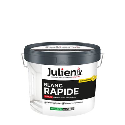 Peinture acrylique Rapide blanc W  satin 10 L - JULIEN