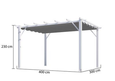 Pergola autoportante manuelle aluminium blanc 12 m², Livraison à domicile incluse - HABRITA
