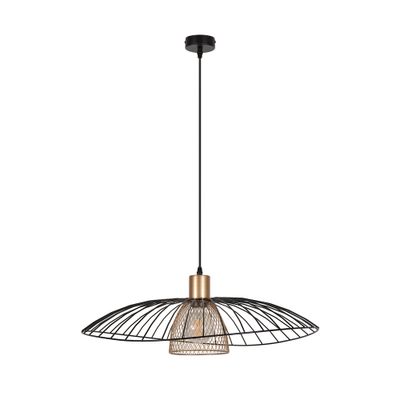 Suspension laiton noir E27 15W Ø58 cm ROMY - COREP