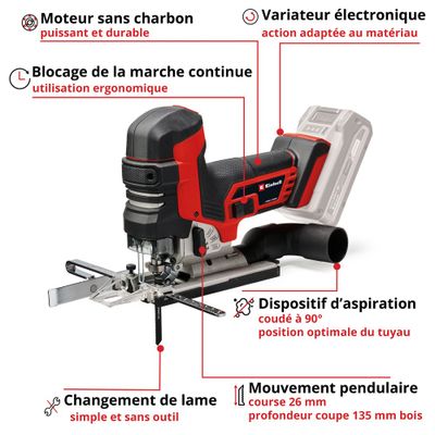 Scie sauteuse PXC sans fil sans batterie Brushless TP-JST 18/135 - EINHELL