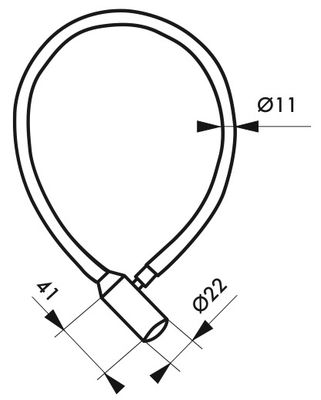 Cable antivol à clé 50 cm diamètre 5 mm THIRARD