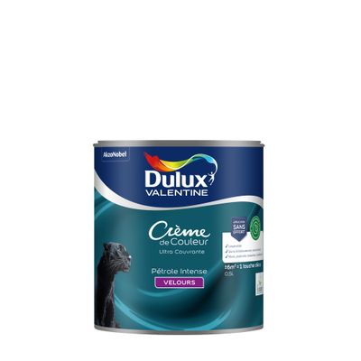 Peinture crème de couleur Pétrole Intense velours 0,5L - DULUX VALENTINE