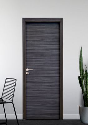 Bloc-porte fin de chantier postformé H.204 x l.73 cm décor mélanimé EBENE poussant droit - SMIS