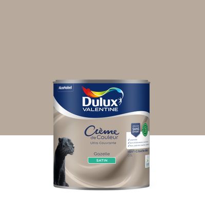 Peinture crème de couleur Gazelle satin 0,5L - DULUX VALENTINE