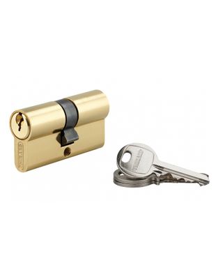 Cylindre de serrure double entrée 30 x 30 mm SA laiton 3 clés THIRARD