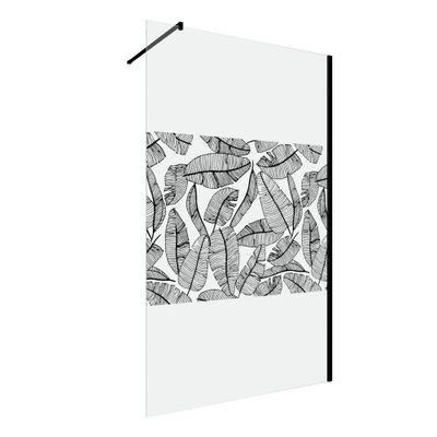 Paroi de douche à l'italienne 120x195 cm profilé noir verre transparent 5 mm Jungle - AURLANE