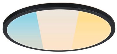 Plafonnier salle de bains LED Atria Shine Ø 40cm noir IP44 2800 lumens blanc variable CCT - PAULMANN