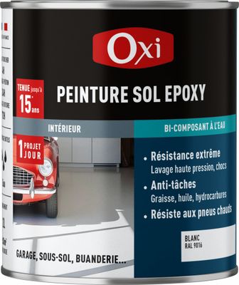 Peinture sol epoxy blanc gris carbone satinée RAL 7043 300 ml OXI