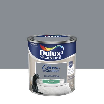 Peinture Crème de Couleur Gris Building satin 0,5 L - DULUX VALENTINE