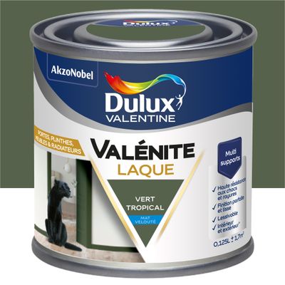 Peinture Boiseries Laque Acrylique Valénite Vert Tropical Mat 125 mL- DULUX VALENTINE
