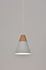 Suspension Sofia métal blanc et bois E27 Ø 20 cm- COREP